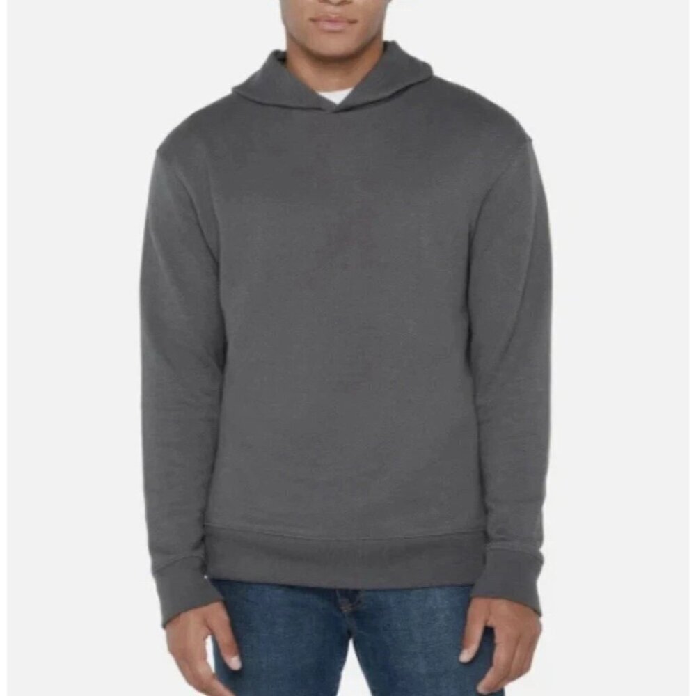 NEW Gap Men's Gray Textured Hoodie Sweatshirt Large Cotton/Poly Blend